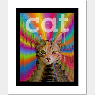 Cat tie dye Posters and Art